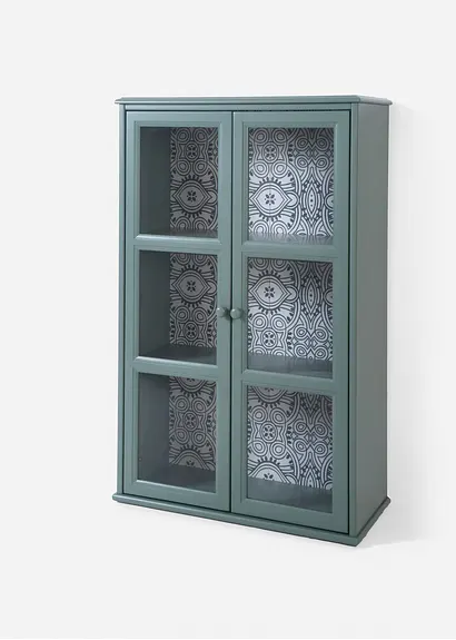 bonprix Glas Vitrine mit dekorativer Rückwand - grün