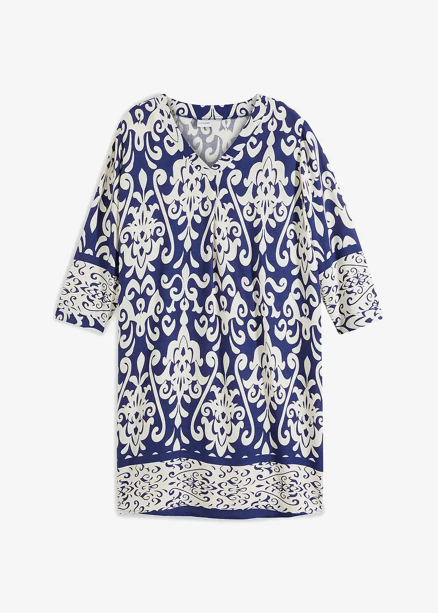 bonprix Graphisch bedrucktes Kleid - blau - Damen