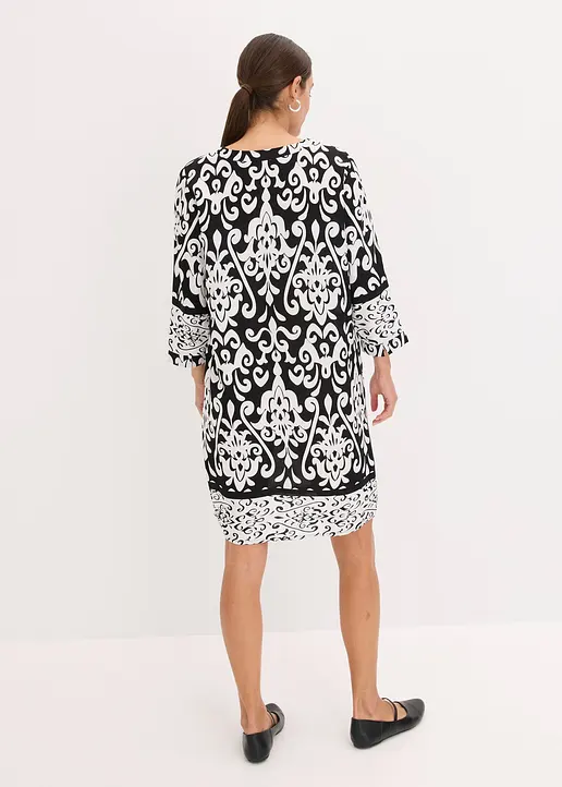 Bonprix Graphisch Bedrucktes Kleid - Schwarz - Damen