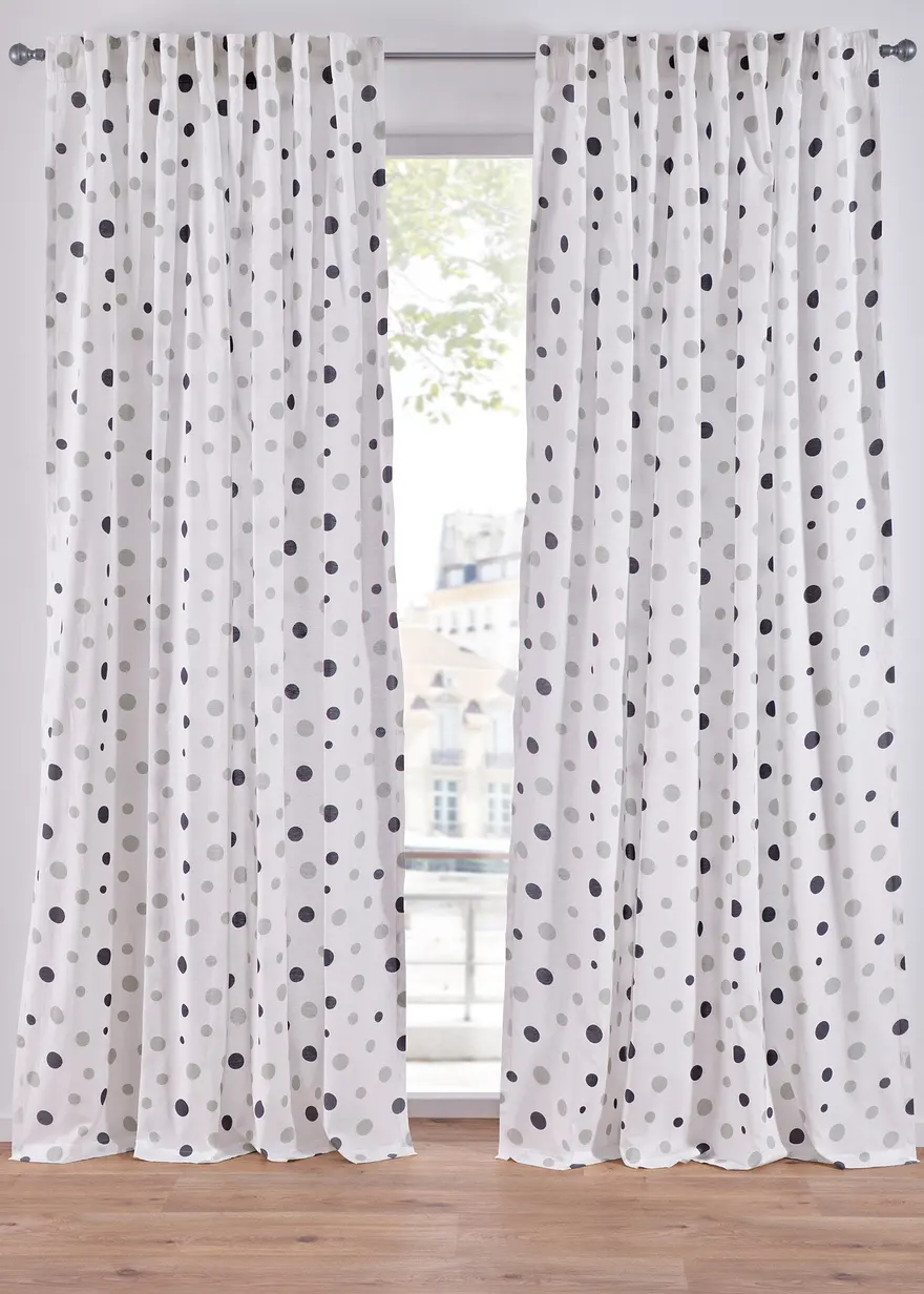 bonprix Halbtransparente gepunktete Fertiggardine