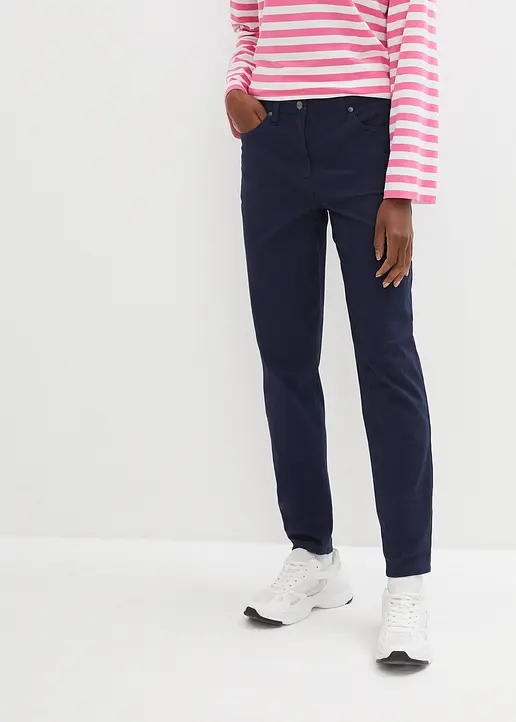 Bonprix High Waist Mom-Fit Hose - Blau - Damen