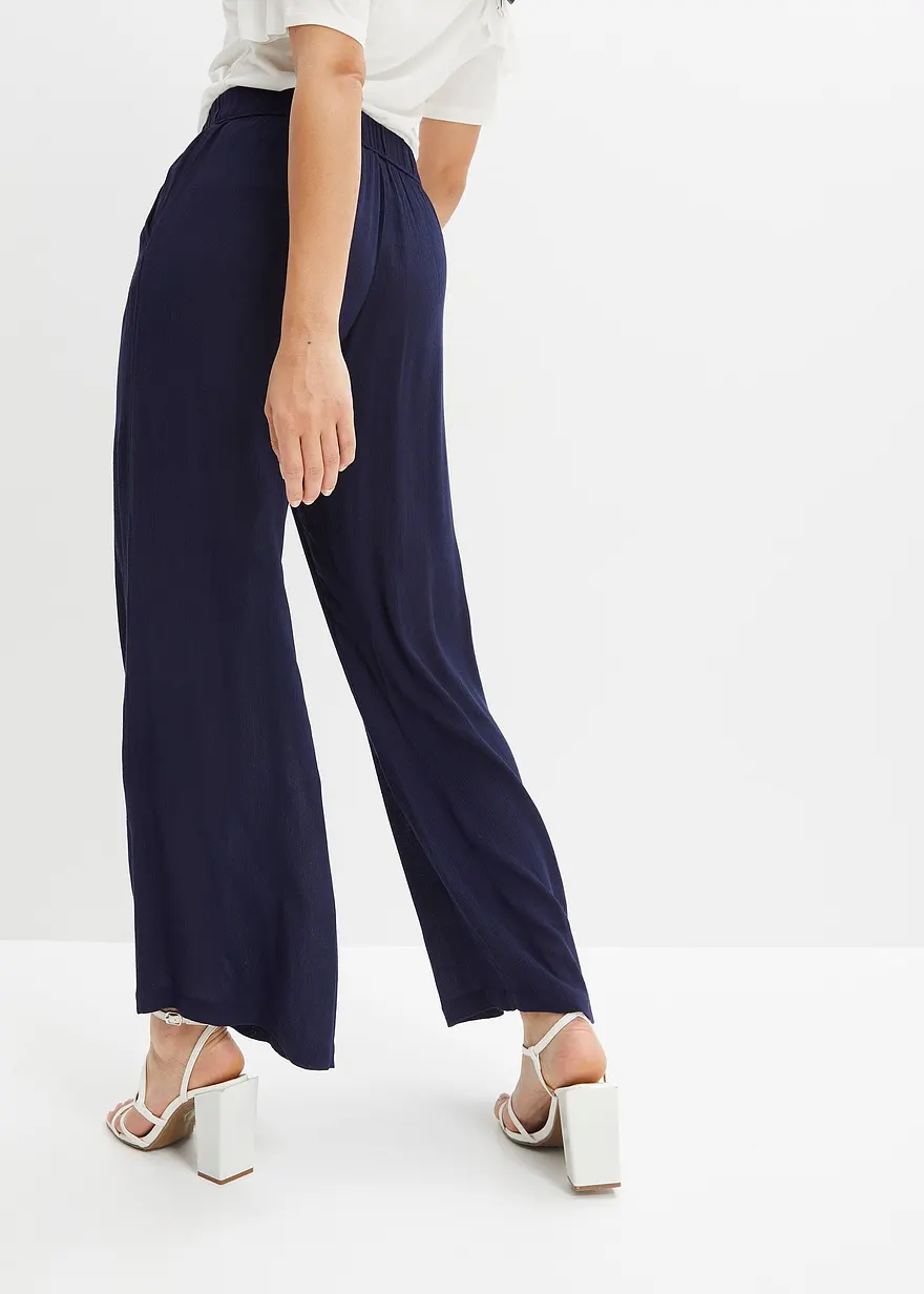 Bonprix Hose Mit Dekorativem Bindeband - Blau - Damen