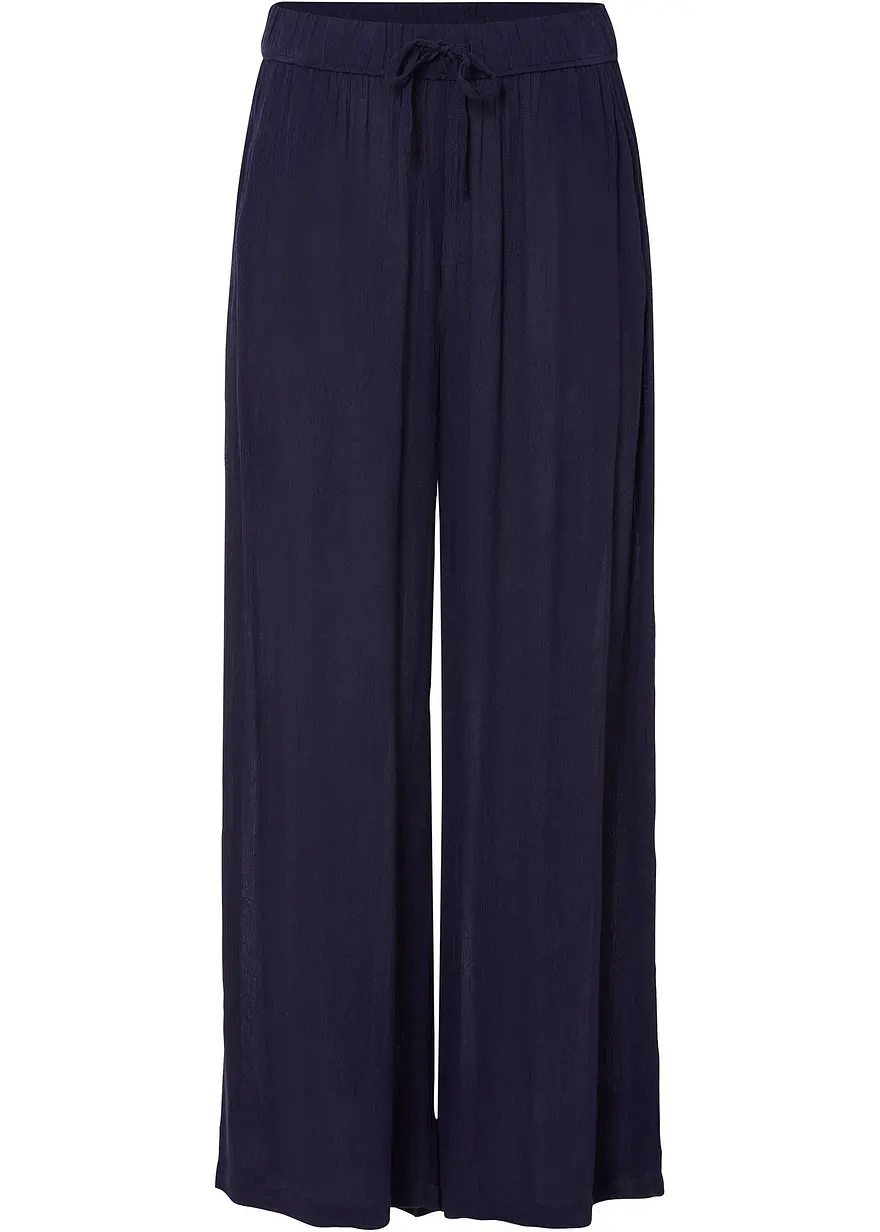 bonprix Hose mit dekorativem Bindeband - blau - Damen