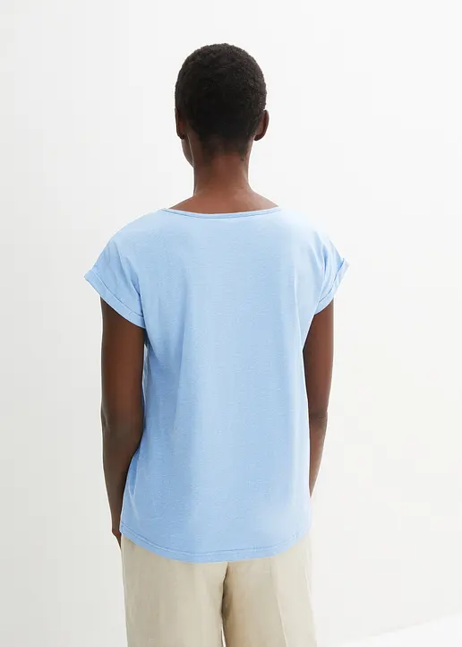 Bonprix Hübsches Shirt Mit Flügelärmeln - Blau - Damen