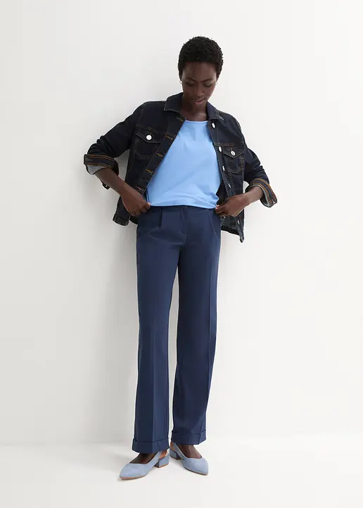 Bonprix Hübsches Shirt Mit Flügelärmeln - Blau - Damen