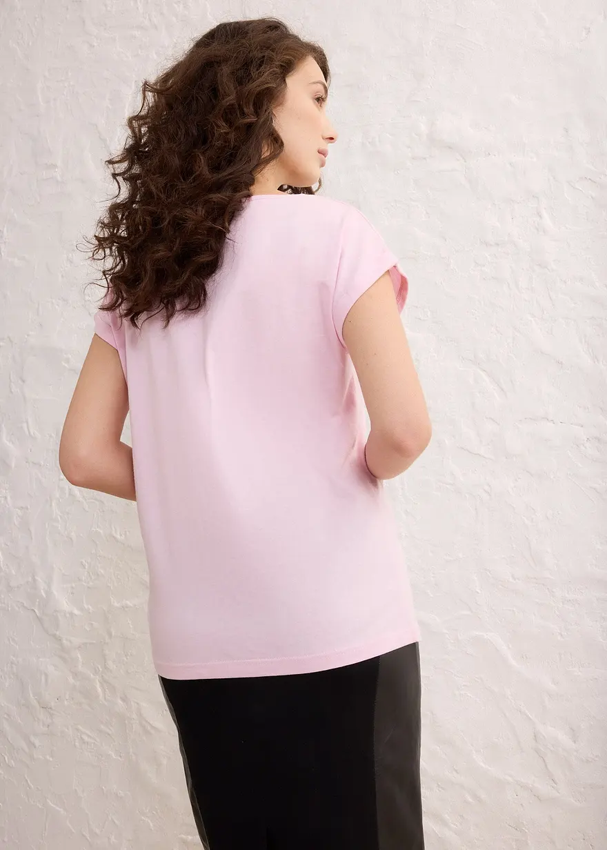 Bonprix Hübsches Shirt Mit Flügelärmeln - Rosa - Damen