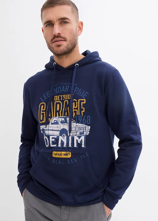 Bonprix Innen Weich Angerautes Hoodie - Blau - Herren