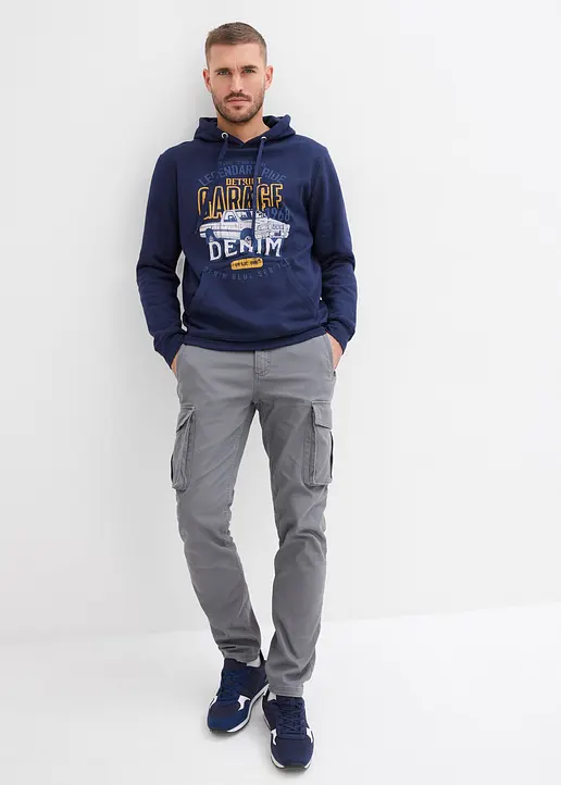 Bonprix Innen Weich Angerautes Hoodie - Blau - Herren