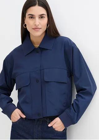 Bonprix Jacke Mit Taschen Verkürzt - Blau - Damen