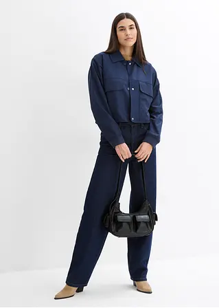 Bonprix Jacke Mit Taschen Verkürzt - Blau - Damen