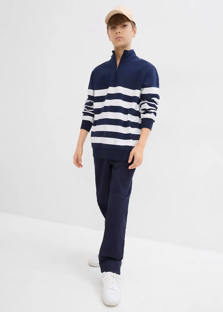 Bonprix Jungen Strickpullover - Blau - Kinder