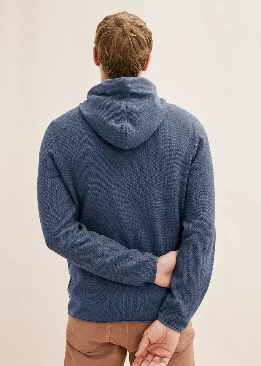 Bonprix Kerniger Pullover Mit Kapuze - Blau - Herren