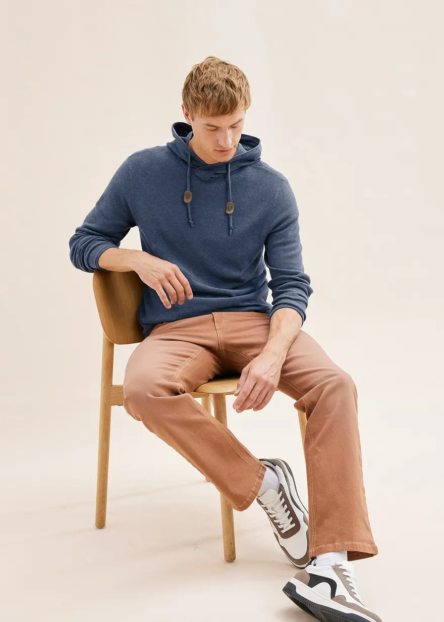 Bonprix Kerniger Pullover Mit Kapuze - Blau - Herren