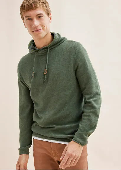 Bonprix Kerniger Pullover Mit Kapuze - Grün - Herren
