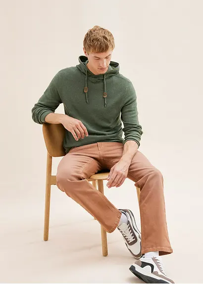 Bonprix Kerniger Pullover Mit Kapuze - Grün - Herren