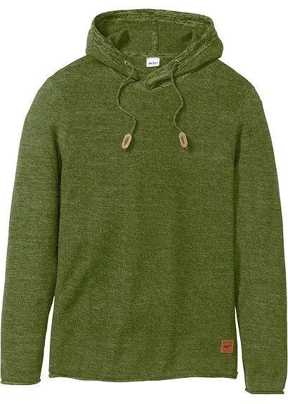 bonprix Kerniger Pullover mit Kapuze - grün - Herren