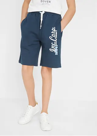 Bonprix Kurze Sweat-Hose Mit Print - Blau - Kinder