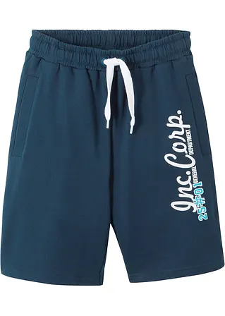 bonprix Kurze Sweat-Hose mit Print - blau - Kinder