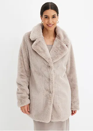 Bonprix Kuscheliger Teddy-Mantel - Grau - Damen
