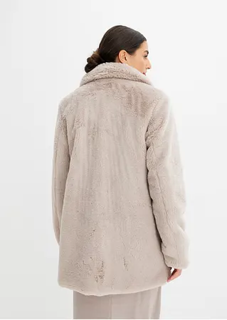 Bonprix Kuscheliger Teddy-Mantel - Grau - Damen