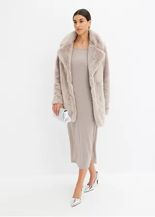 Bonprix Kuscheliger Teddy-Mantel - Grau - Damen
