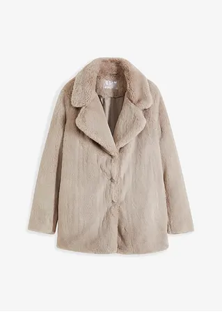 bonprix kuscheliger Teddy-Mantel - grau - Damen