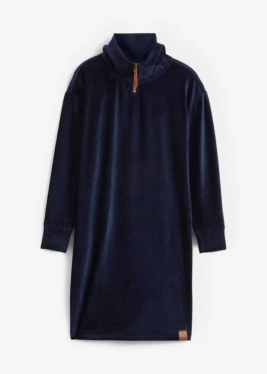 bonprix Kuscheliges Jersey-Cordkleid - blau - Damen
