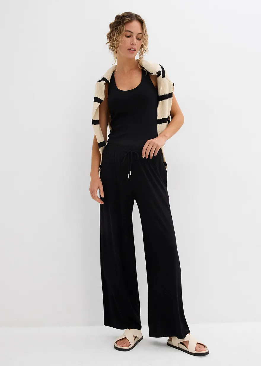 Bonprix Lässige Culotte Knöchelfrei - Schwarz - Damen