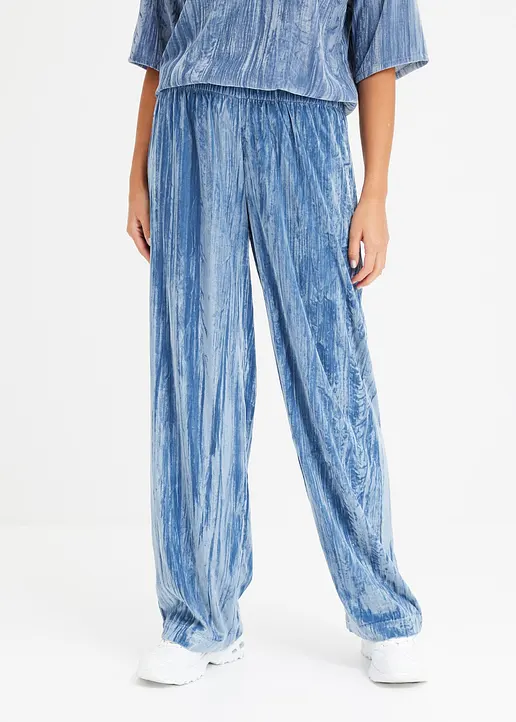 Bonprix Lässige Hose Aus Samt - Blau - Damen