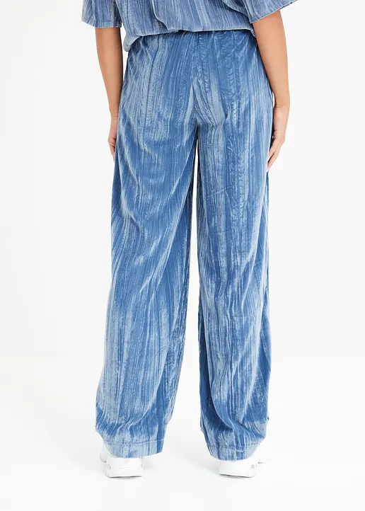 Bonprix Lässige Hose Aus Samt - Blau - Damen