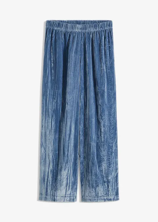 bonprix Lässige Hose aus Samt - blau - Damen