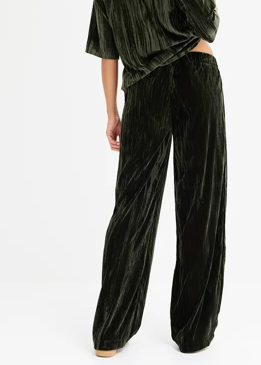 Bonprix Lässige Hose Aus Samt - Grün - Damen