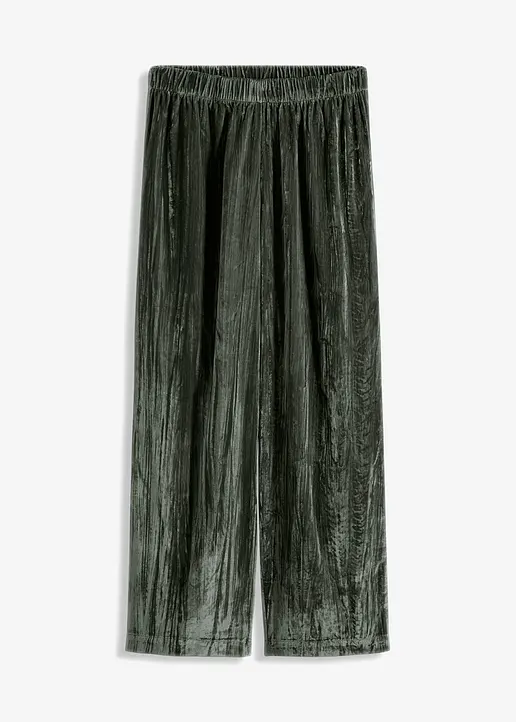 bonprix Lässige Hose aus Samt - grün - Damen