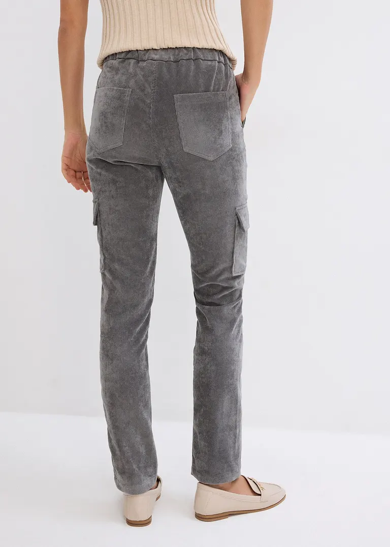 Bonprix Lässige Hose Mit Seitentaschen - Grau - Damen
