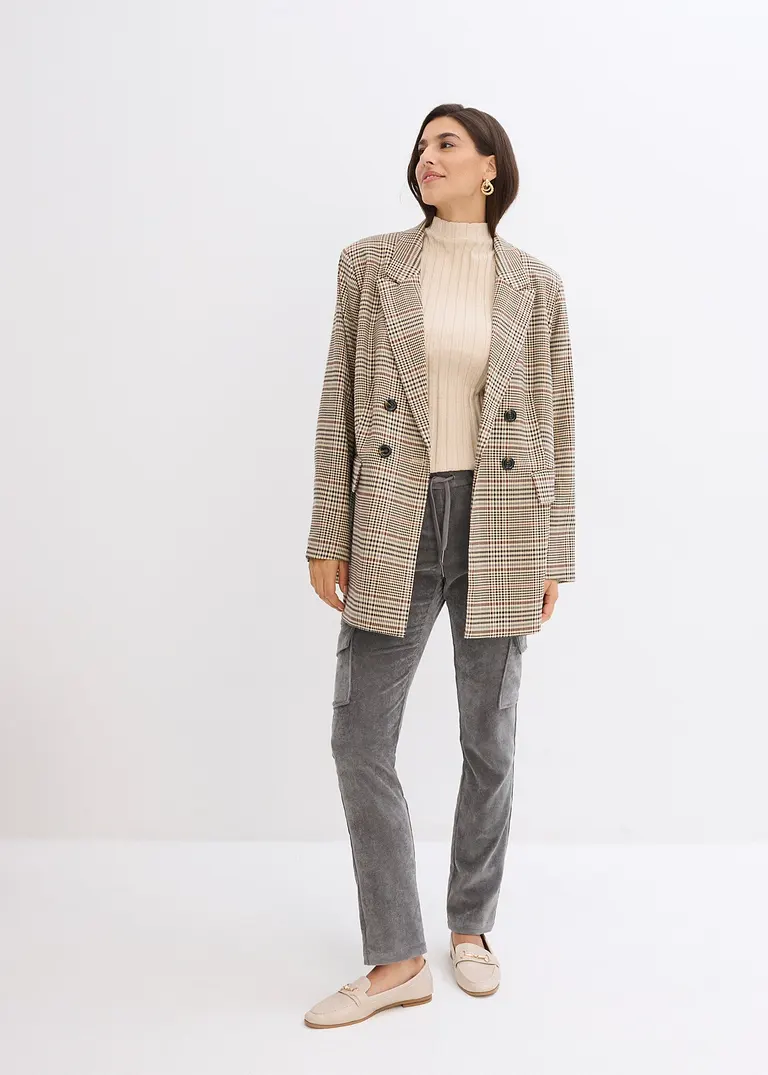 Bonprix Lässige Hose Mit Seitentaschen - Grau - Damen