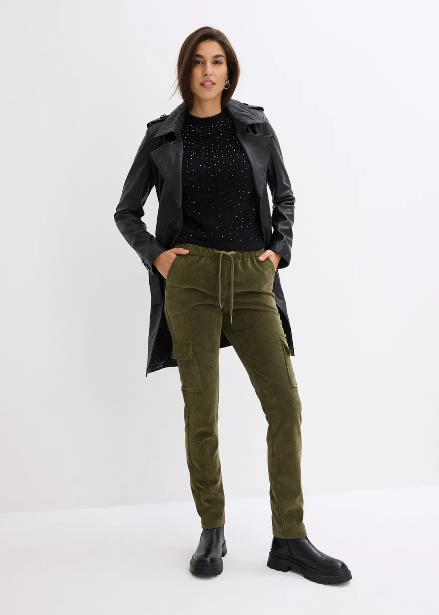 Bonprix Lässige Hose Mit Seitentaschen - Grün - Damen