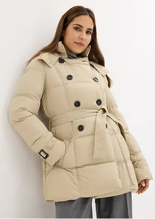 Bonprix Lässige Jacke Mit Gürtel - Beige - Damen