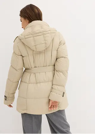 Bonprix Lässige Jacke Mit Gürtel - Beige - Damen