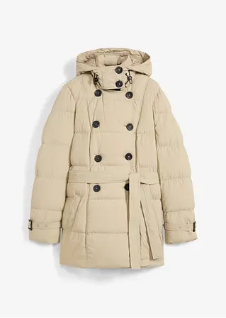bonprix lässige Jacke mit Gürtel - beige - Damen