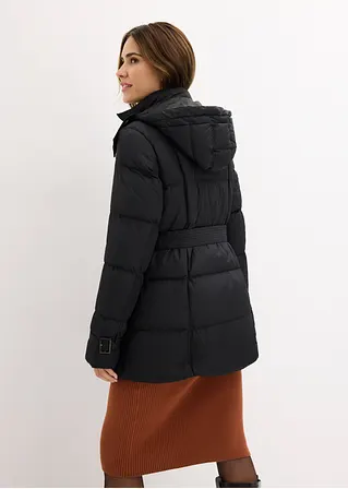 Bonprix Lässige Jacke Mit Gürtel - Schwarz - Damen