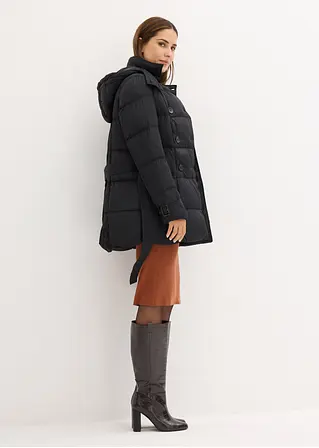 Bonprix Lässige Jacke Mit Gürtel - Schwarz - Damen