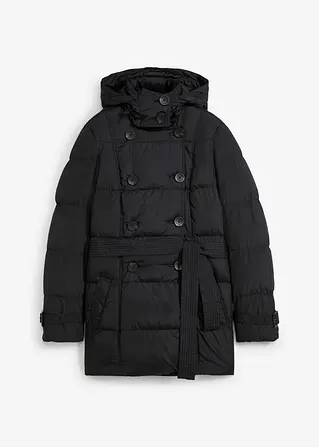 bonprix lässige Jacke mit Gürtel - schwarz - Damen