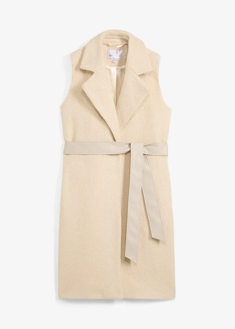 bonprix lässige Weste mit Gürtel - beige - Damen