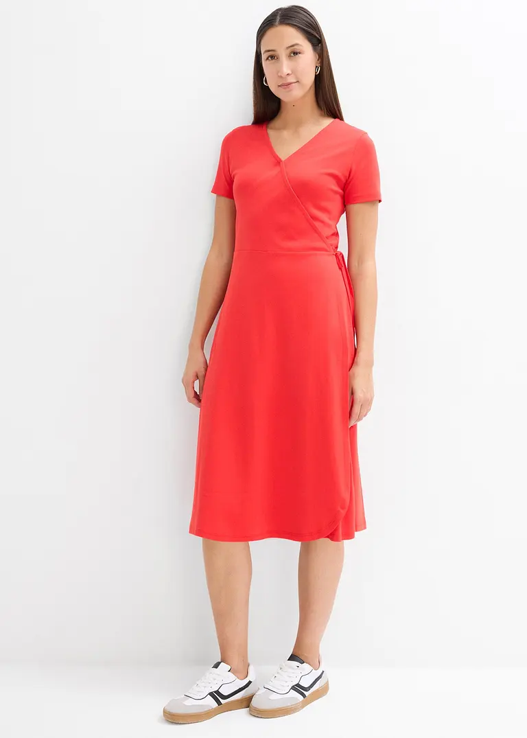 Bonprix Leicht Ausgestelltes Wickelkleid - Rot - Damen