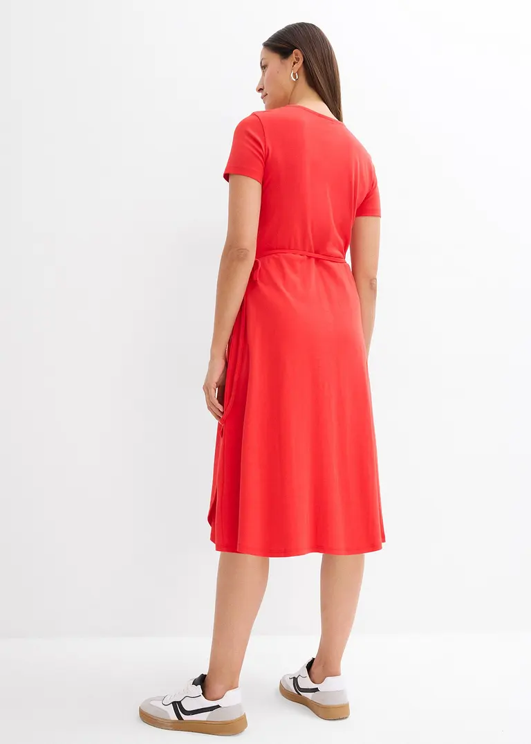 Bonprix Leicht Ausgestelltes Wickelkleid - Rot - Damen