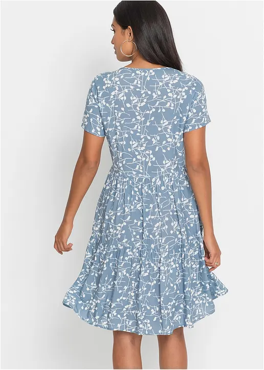 Bonprix Leichtes Kleid Mit Raffungen - Blau - Damen