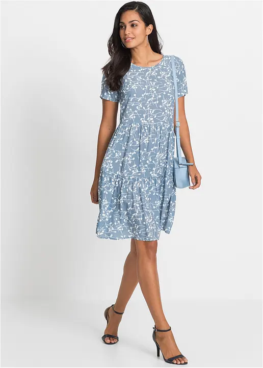 Bonprix Leichtes Kleid Mit Raffungen - Blau - Damen