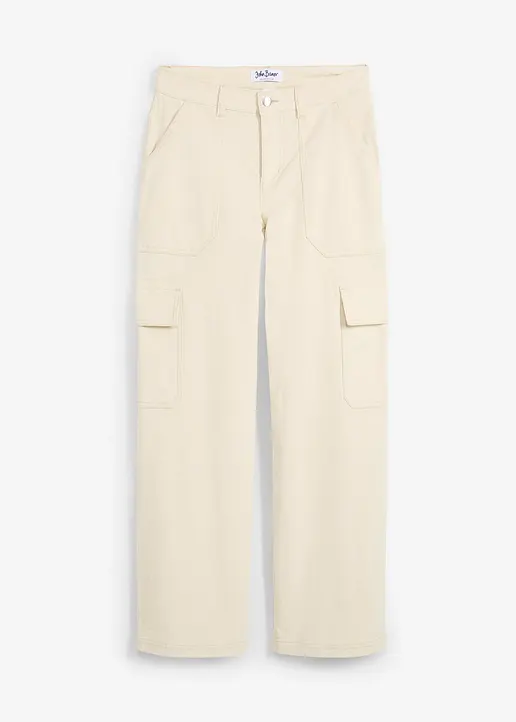 bonprix Lockere Cargohose aus Cord - beige - Damen