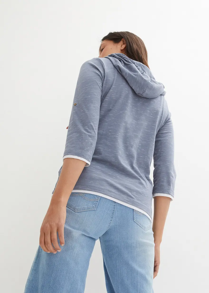 Bonprix Lockeres Shirt Mit Kapuze - Blau - Damen