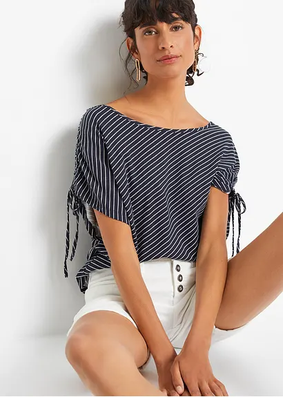 Bonprix Luftiges Shirt Gestreift - Blau - Damen